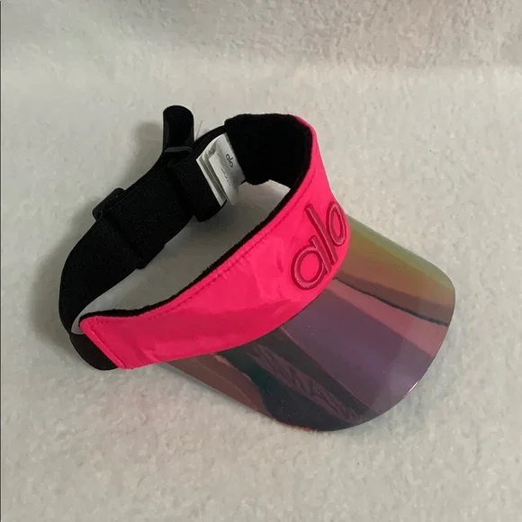 ALO Yoga Pink and Black Reflective Visor mark your calendars ? the hot pink solar visor is dropping  main image 3